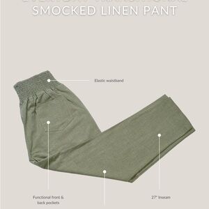 Emme Mama Transitional Linen Pants - Olive XS NEW with tags rrp $85